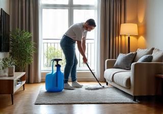 Residential cleaning service in modern Manchester flat